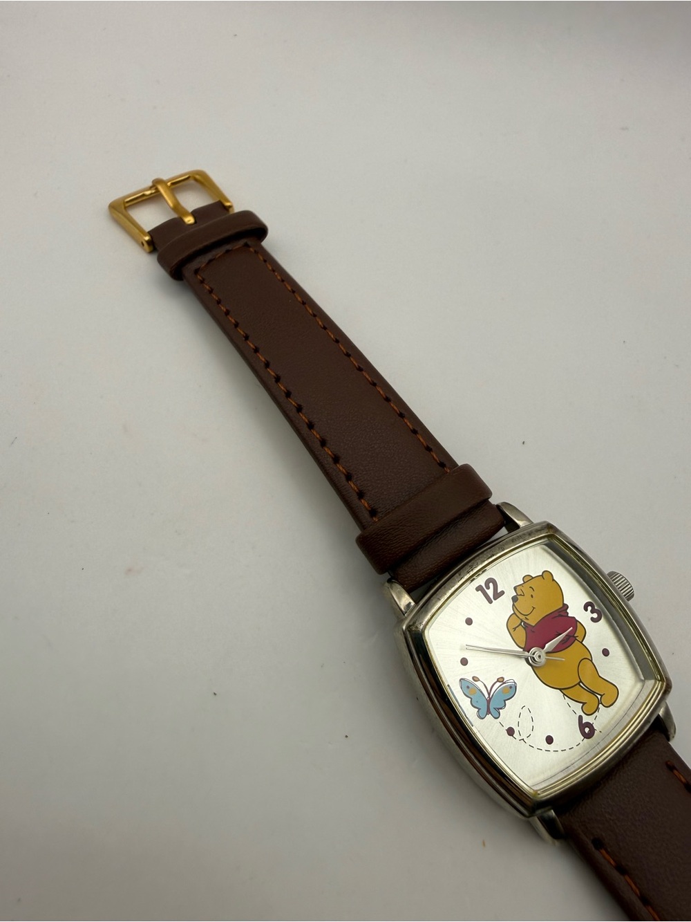 Winnie The Pooh and Butterfly Seiko Watch | Vintage Disney Brown Band (New Batt) - Picture 7 of 11